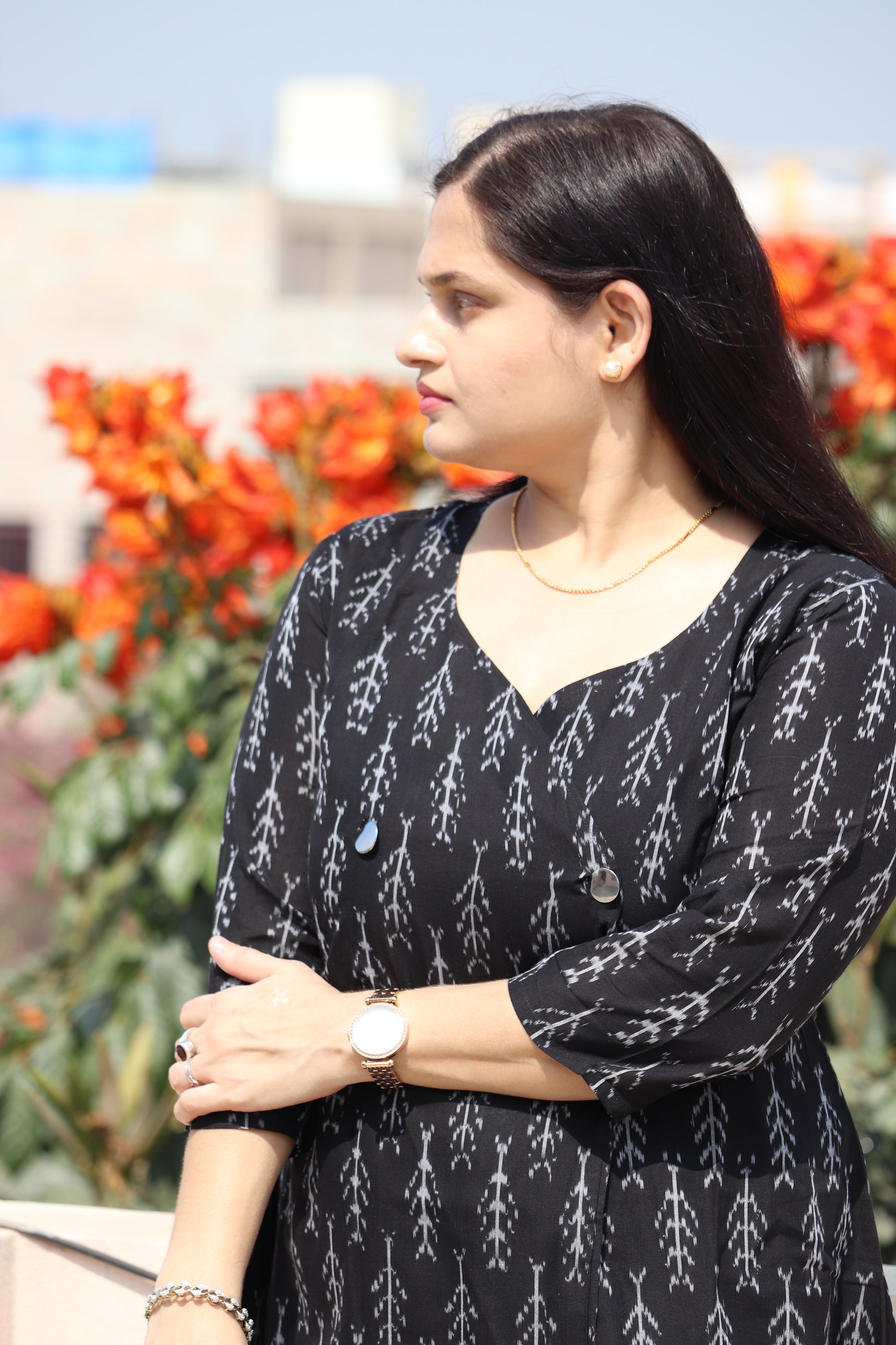 "ChitraChavi" Pochampally Dress - Earthyweaves