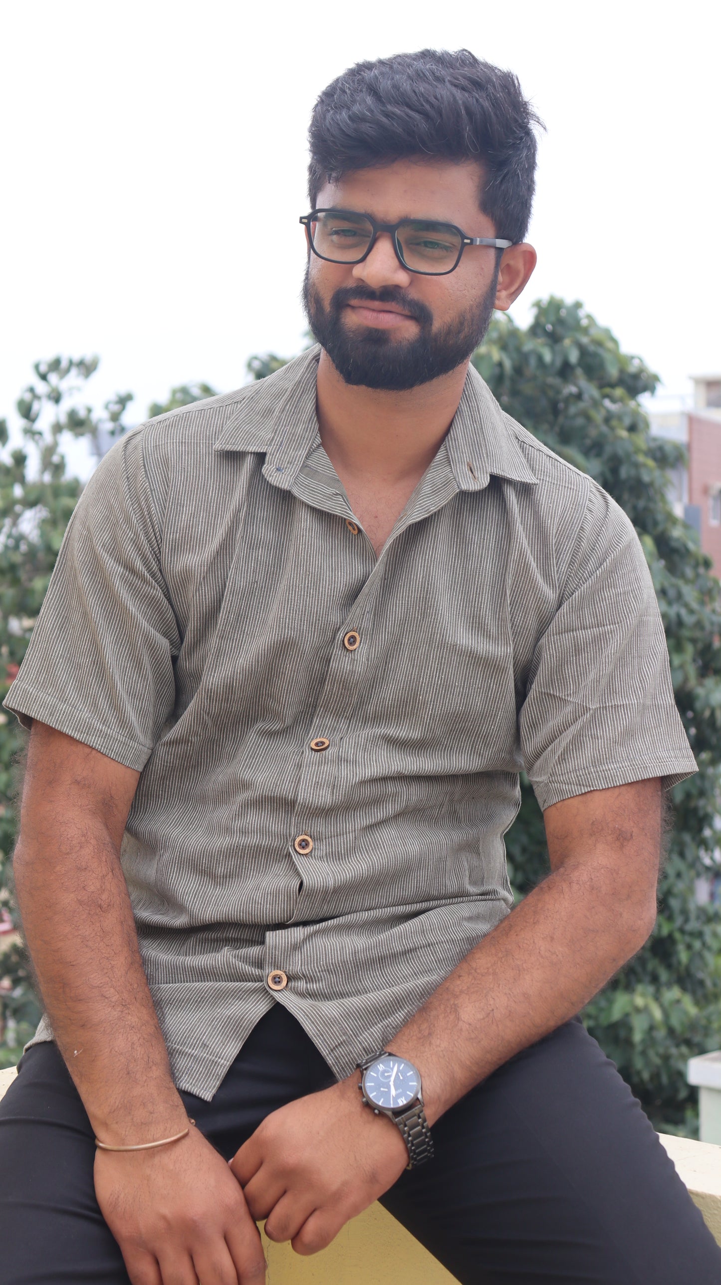 Olive Organic Handloom Cotton Unisex Shirt