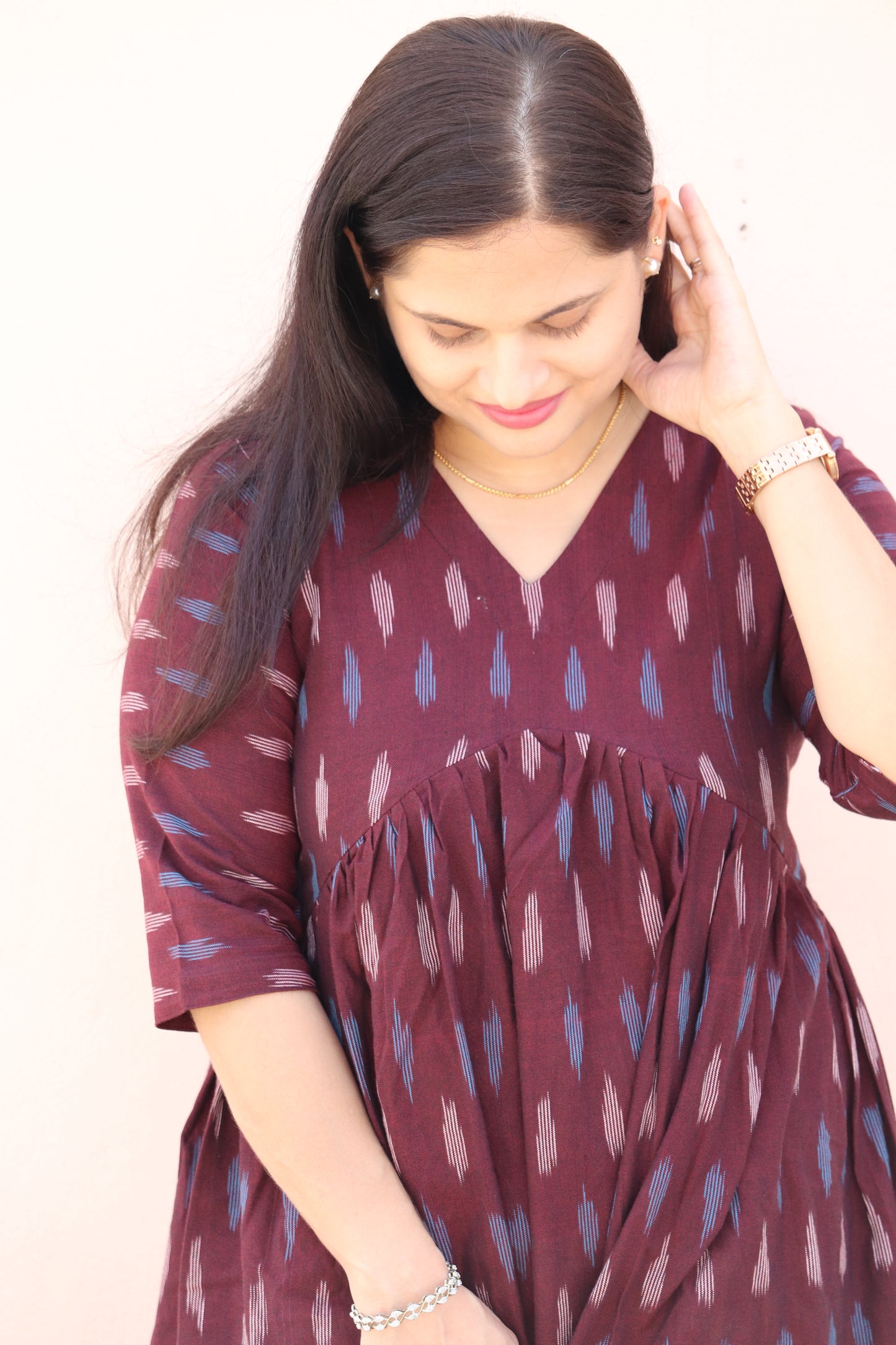 "Madhusha" Pochampally Kurta - Earthyweaves