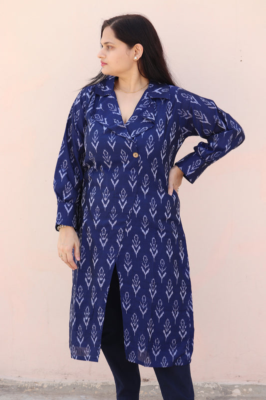 "Nabhyalankar" Pochampally Kurta - Earthyweaves