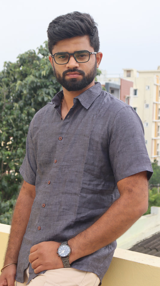 Grey Linen Unisex Shirt