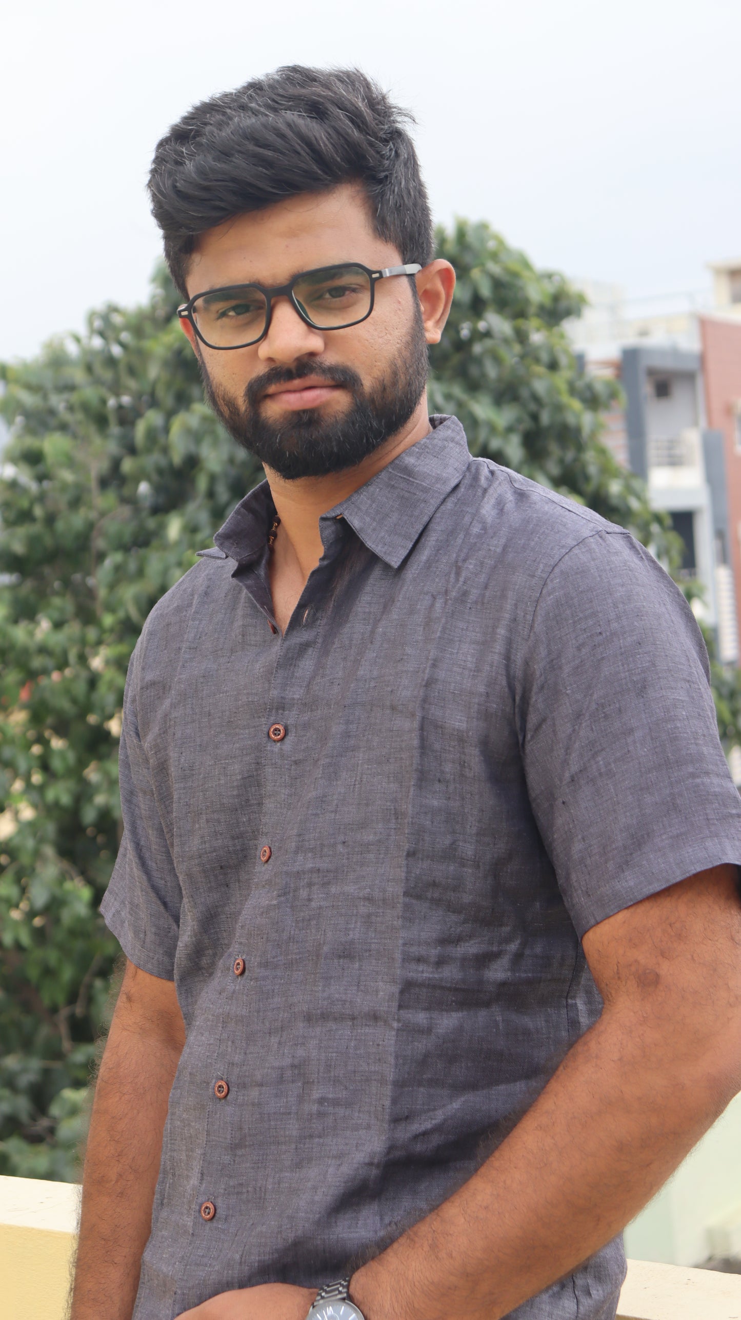 Grey Linen Unisex Shirt