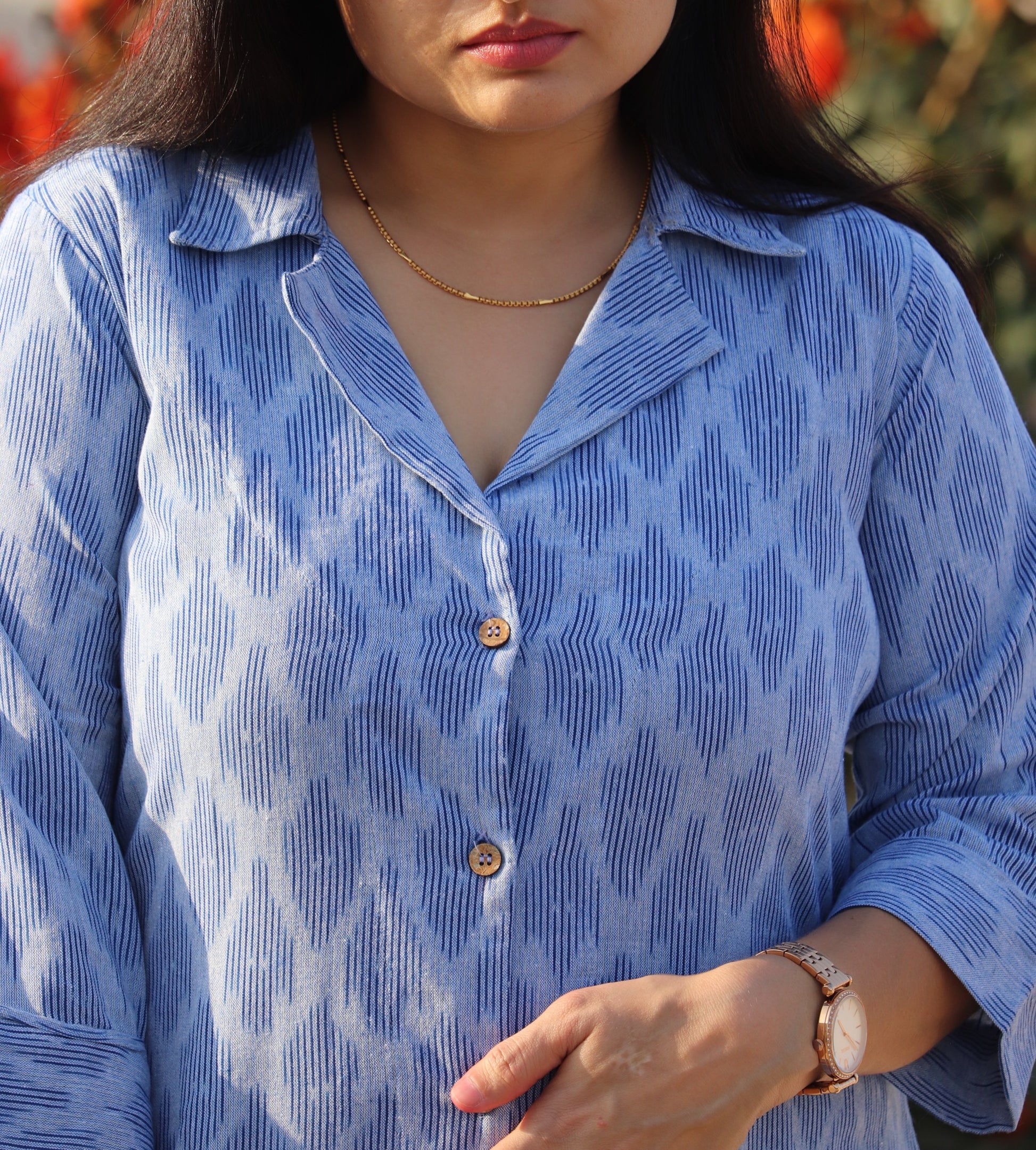 "GaganNatya" Pochampally Dress - Earthyweaves