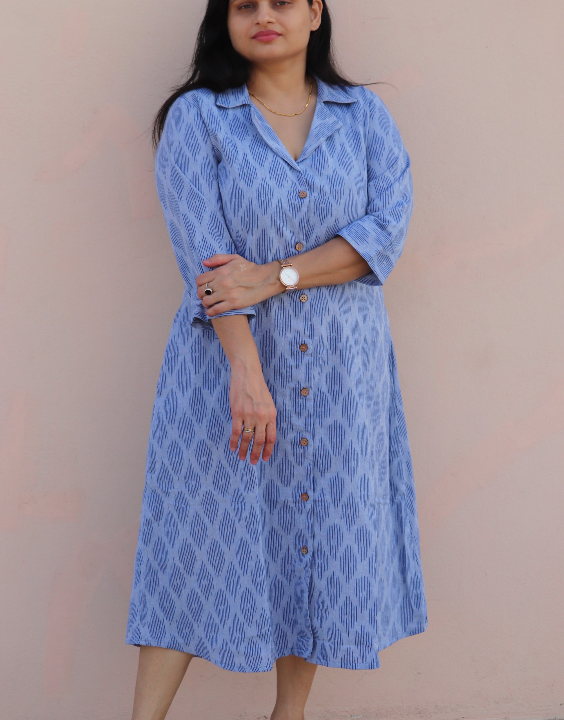 "GaganNatya" Pochampally Dress - Earthyweaves