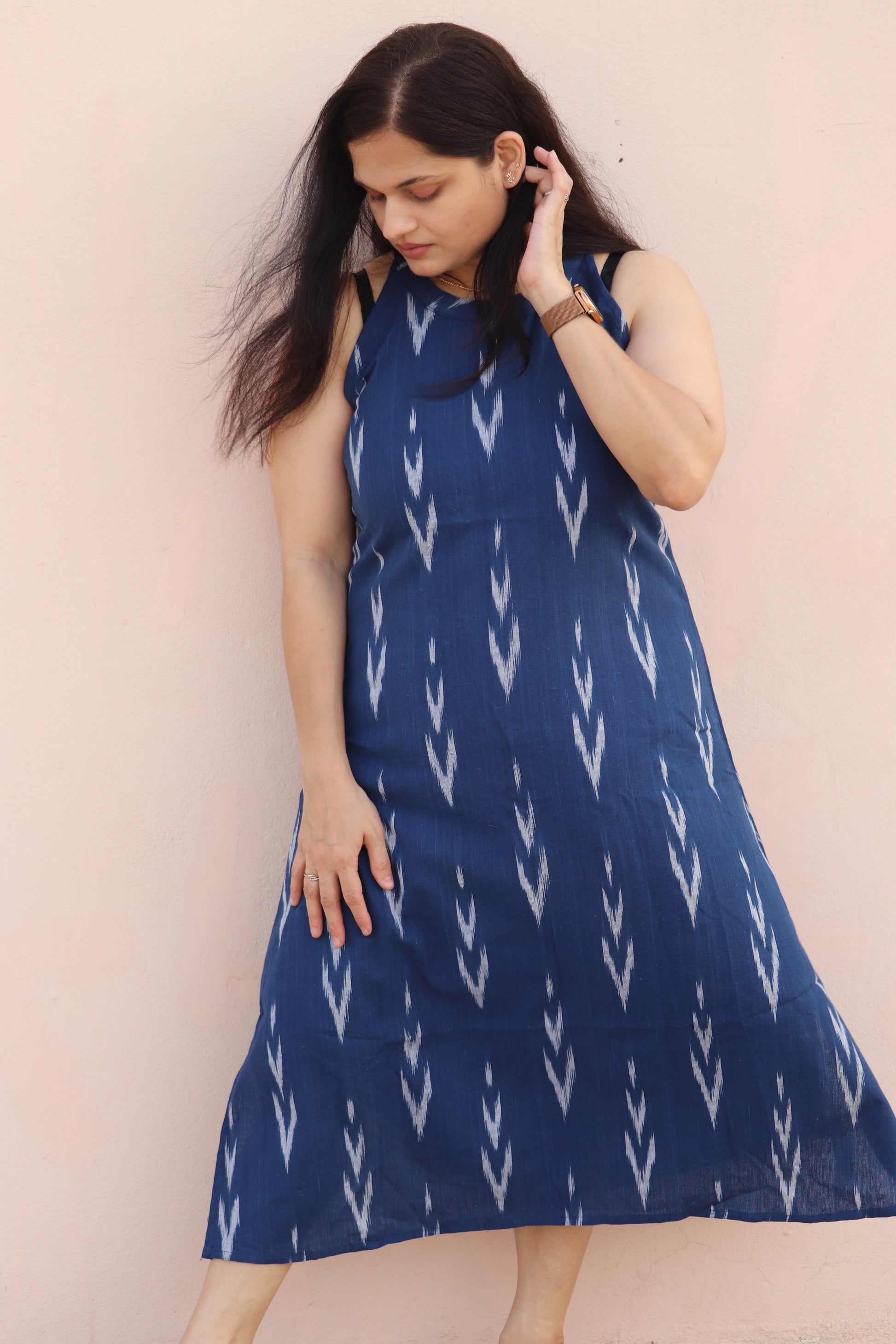 "Meghashyam" Blue Dress - Earthyweaves