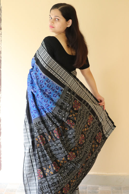 "Krishnakriti" Sambalpuri Saree - Earthyweaves