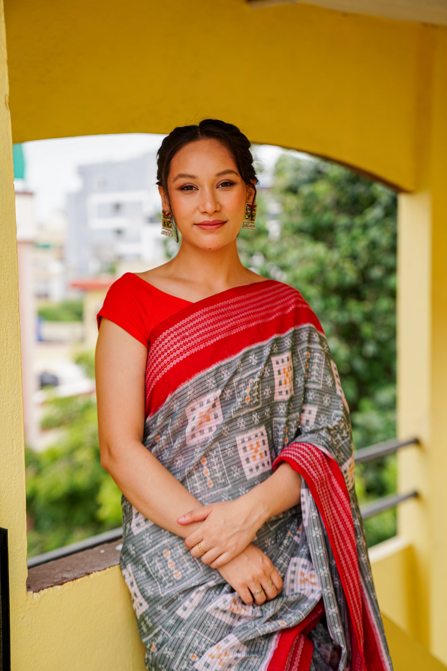 "Tamrarekha" Sambalpuri Cotton Saree